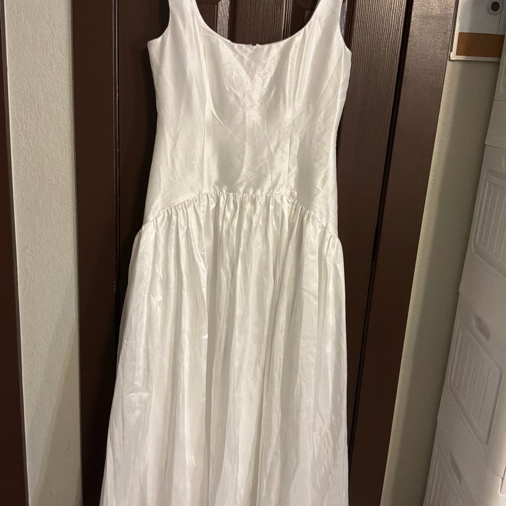 bebe White Ivory Sleeveless Maxi Dress